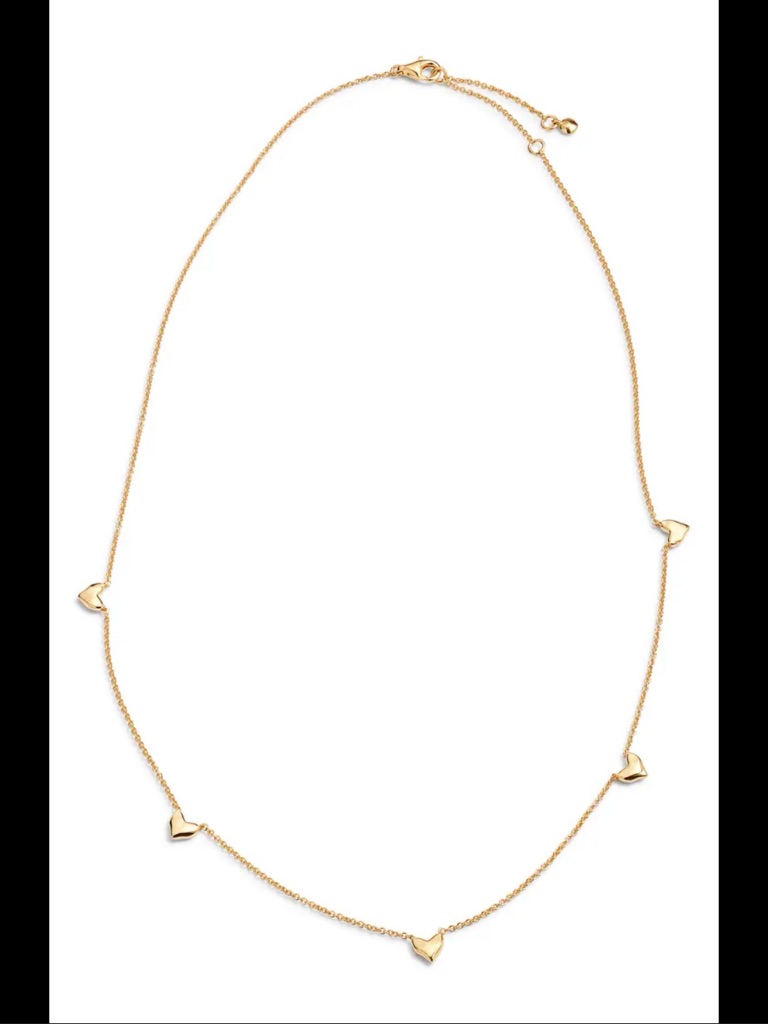 Monica Vinader Gold Heart Station Necklace 129$